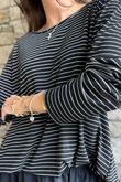 Agnes Stripe Trapeze Top Black